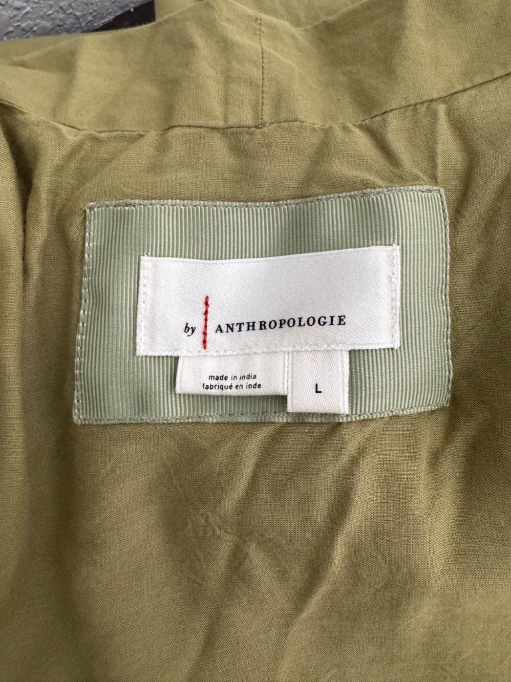 Anthropologie The Tommie Zip Front Smocked Midi Dress Green Size L EE - Picture 6 of 8